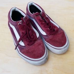 Maroon Kids Vans size 12